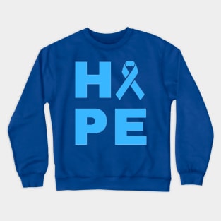 Hope Awareness Ribbon (Light Blue) Crewneck Sweatshirt